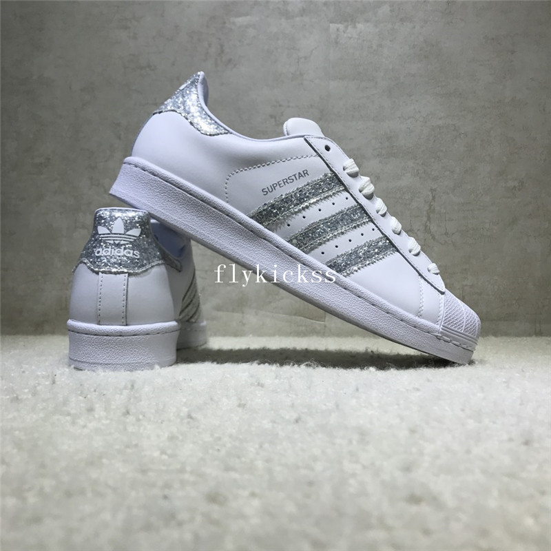 Adidas Superstar White Silver Strips S76923